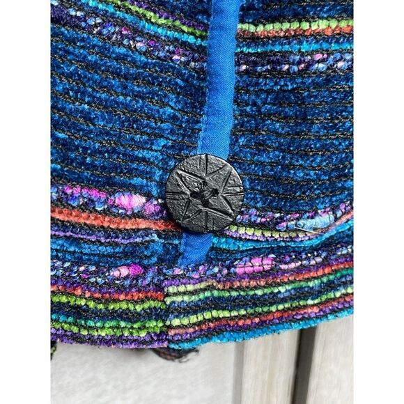 Coldwater Creek Blue Multi-Color Striped Lightweight Jacket Women's Size M - Picture 5 of 6